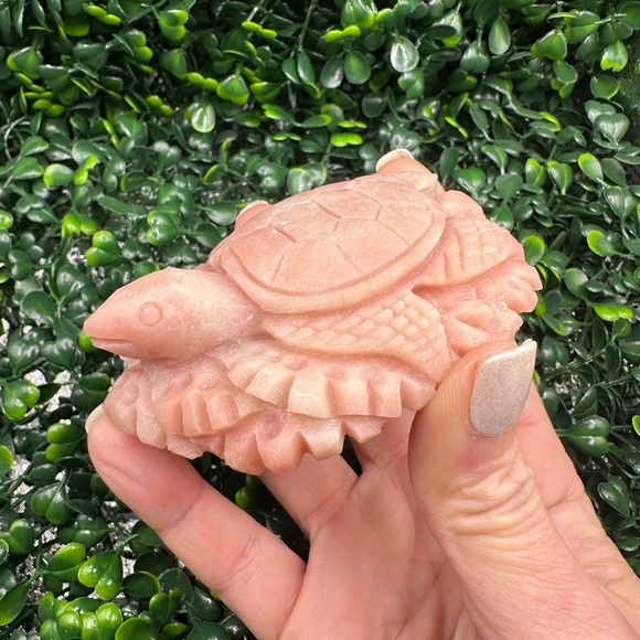 Pink Opal Turtle Carving - Picture 6 of 8
